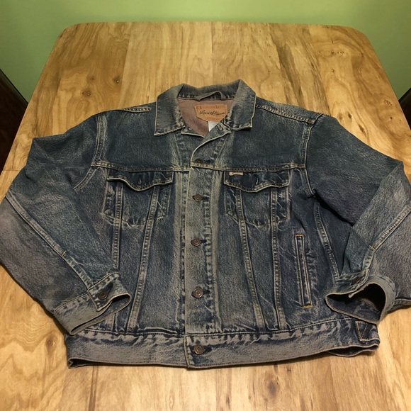 Men’s Levi Strauss Signature Denim Jean Trucker Jacket Western Wash Size Medium - Picture 1 of 11